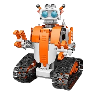 Robô Defensor sobre esteiras da Oficina Explorer